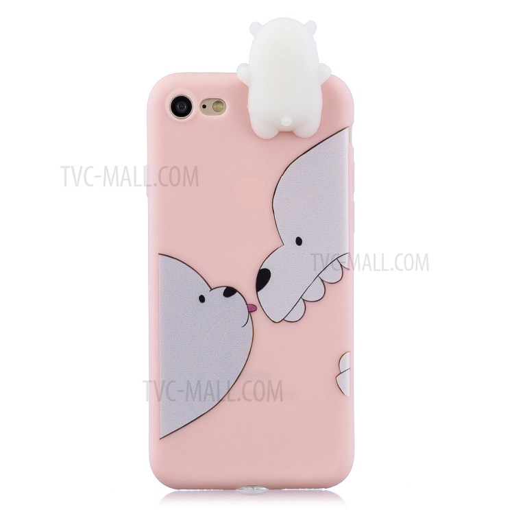 3D Doll Decor Soft TPU Mobile Phone Shell for iPhone SE (2nd Generation)/8/7 - Bear-5