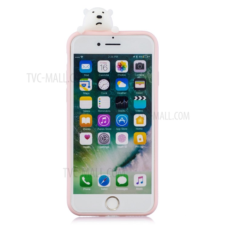 3D Doll Decor Soft TPU Mobile Phone Shell for iPhone SE (2nd Generation)/8/7 - Bear-6