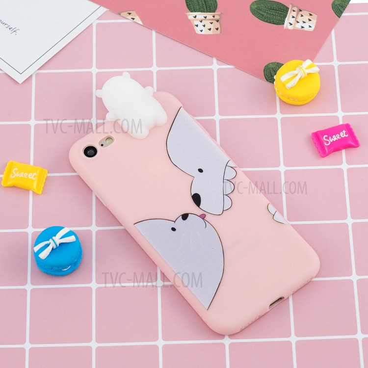 3D Doll Decor Soft TPU Mobile Phone Shell for iPhone SE (2nd Generation)/8/7 - Bear-8