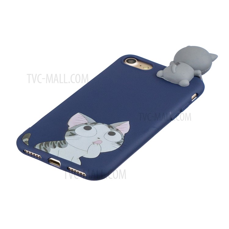 3D Doll Decor Soft TPU Mobile Phone Shell for iPhone SE (2nd Generation)/8/7 - Cat-2