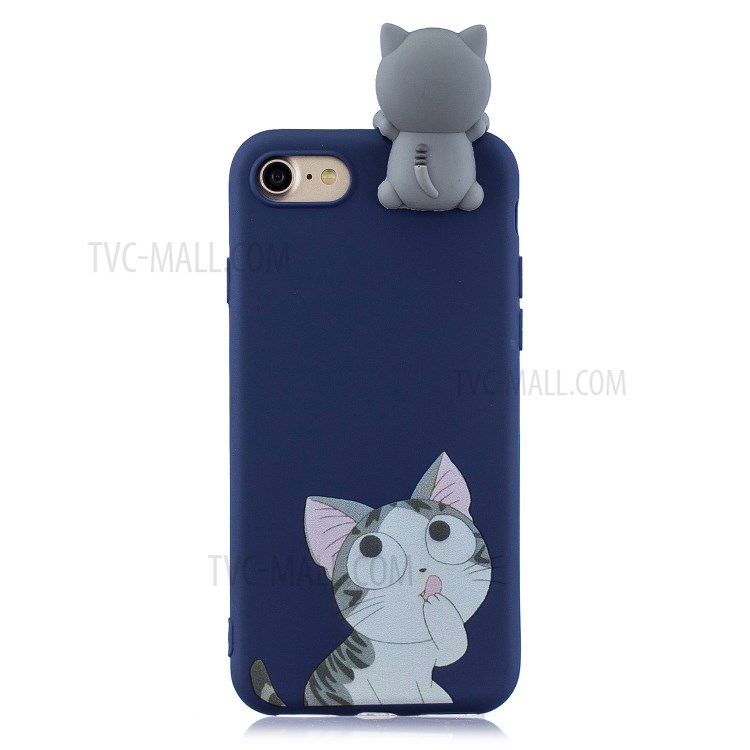 3D Doll Decor Soft TPU Mobile Phone Shell for iPhone SE (2nd Generation)/8/7 - Cat-5