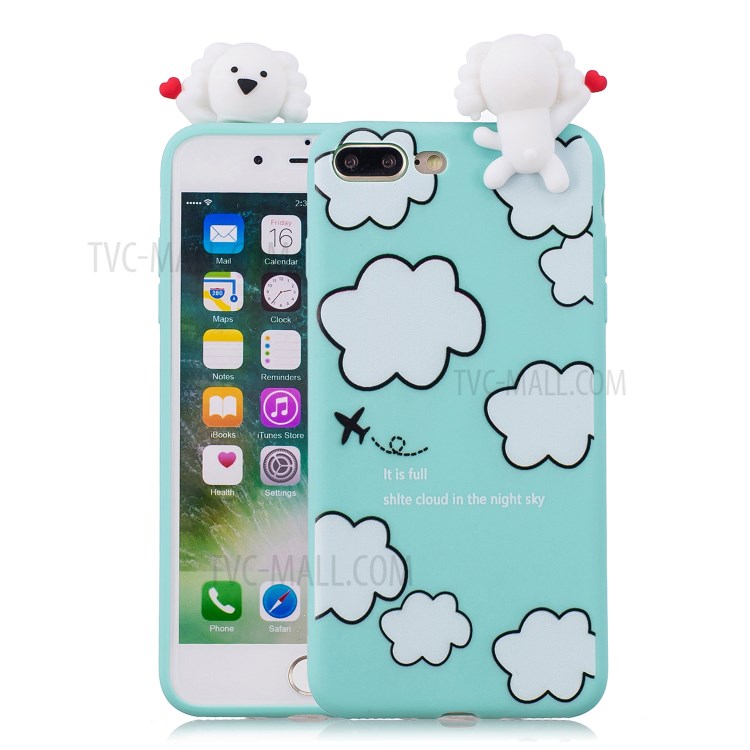 3D Doll Decor Soft TPU Phone Case for iPhone 8/7 Plus 5.5 inch - Dog-1