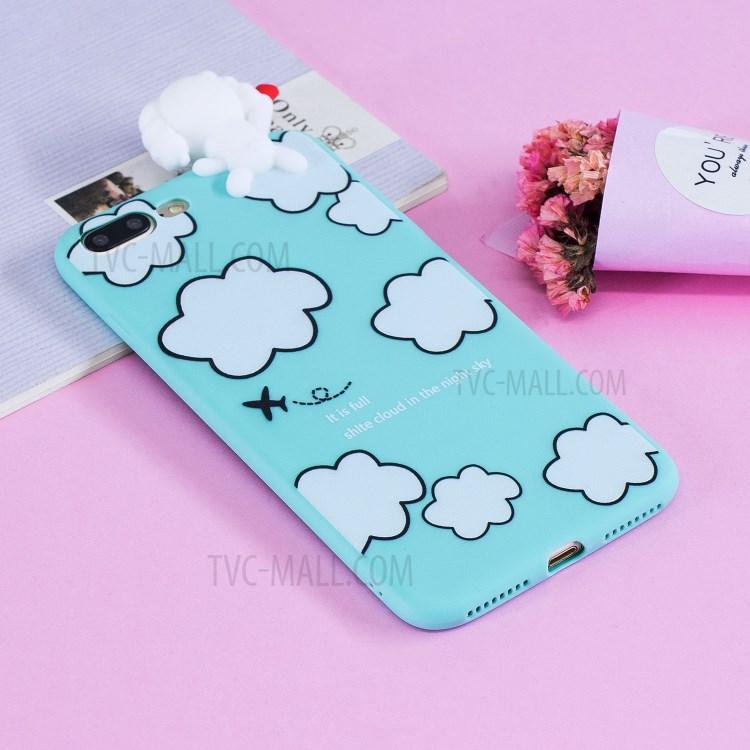 3D Doll Decor Soft TPU Phone Case for iPhone 8/7 Plus 5.5 inch - Dog-12