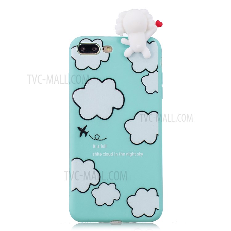 3D Doll Decor Soft TPU Phone Case for iPhone 8/7 Plus 5.5 inch - Dog-2