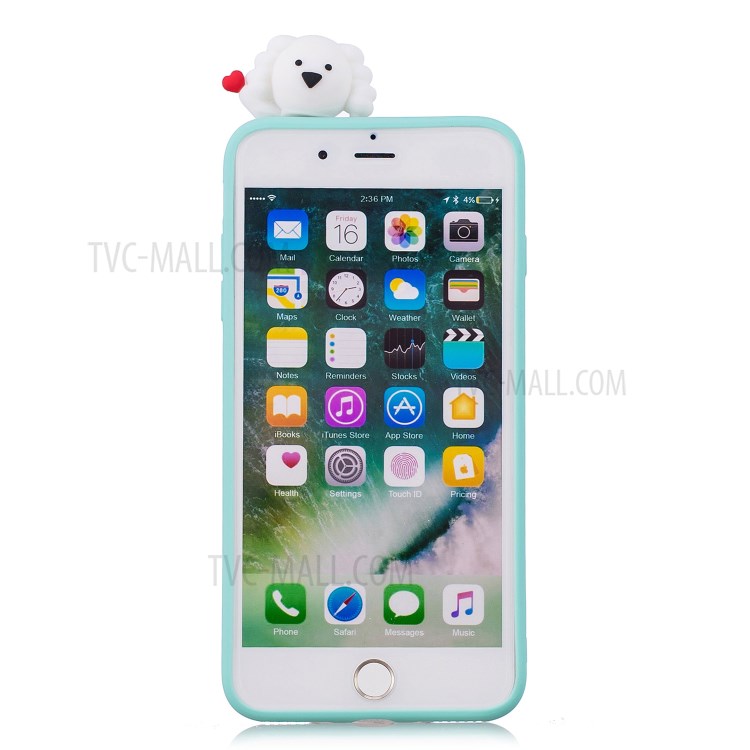 3D Doll Decor Soft TPU Phone Case for iPhone 8/7 Plus 5.5 inch - Dog-3