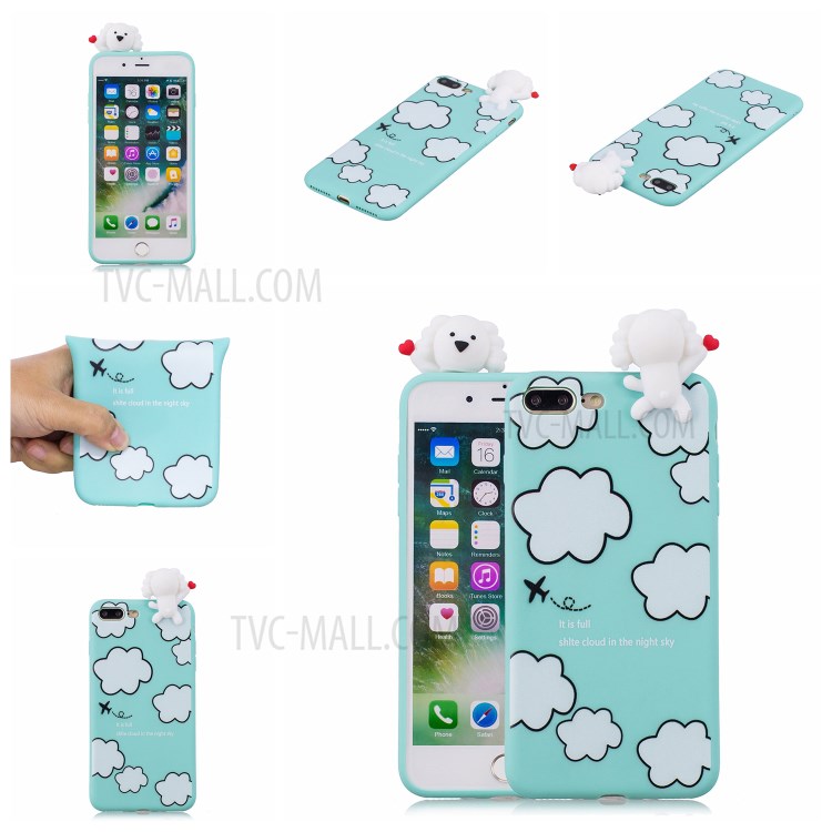 3D Doll Decor Soft TPU Phone Case for iPhone 8/7 Plus 5.5 inch - Dog-7