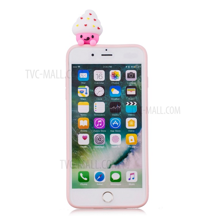 3D Doll Decor Soft TPU Phone Case for iPhone 8/7 Plus 5.5 inch - Ice Cream-3