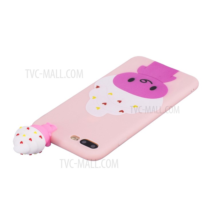 3D Doll Decor Soft TPU Phone Case for iPhone 8/7 Plus 5.5 inch - Ice Cream-5