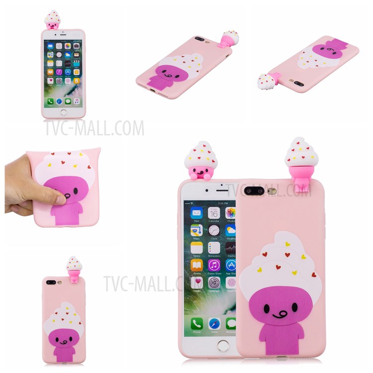3D Doll Decor Soft TPU Phone Case for iPhone 8/7 Plus 5.5 inch - Ice Cream-7