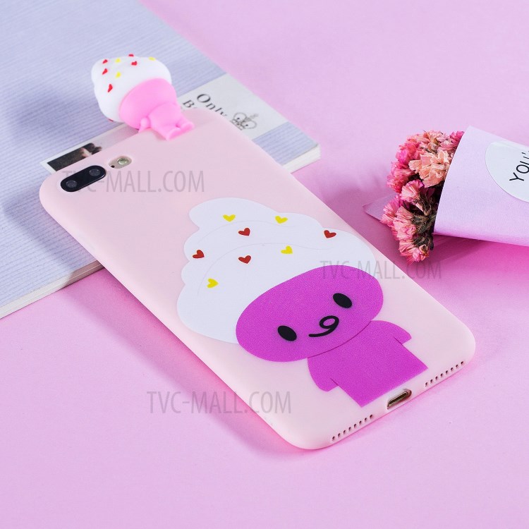 3D Doll Decor Soft TPU Phone Case for iPhone 8/7 Plus 5.5 inch - Ice Cream-8