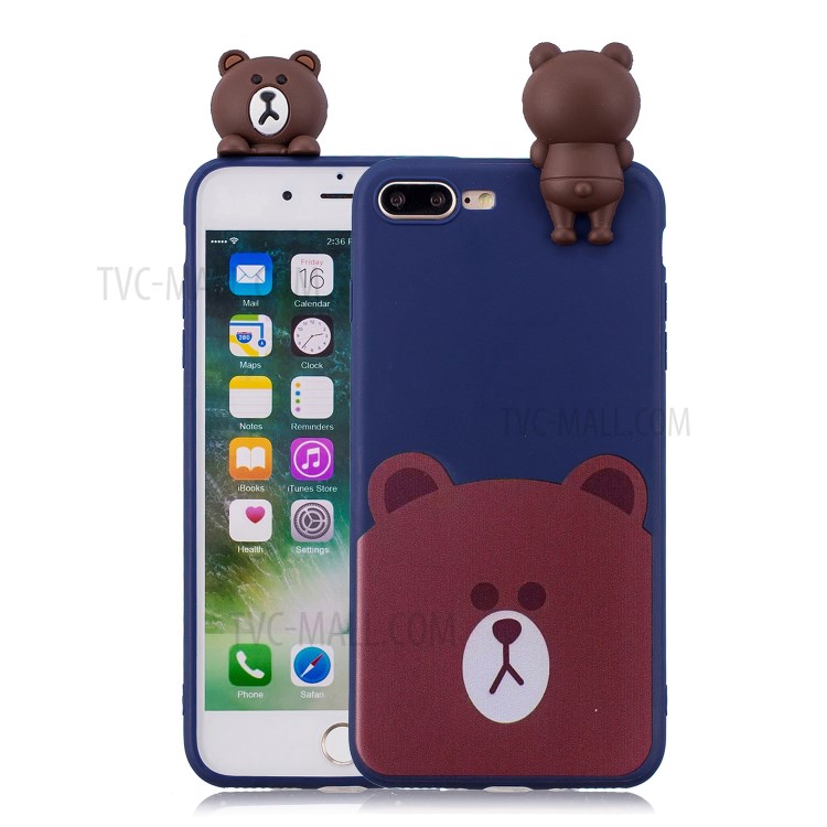 3D Doll Decor Soft TPU Phone Case for iPhone 8/7 Plus 5.5 inch - Bear-1
