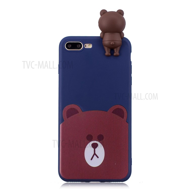 3D Doll Decor Soft TPU Phone Case for iPhone 8/7 Plus 5.5 inch - Bear-2
