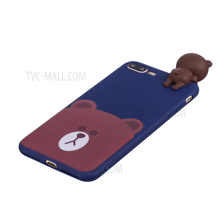 3D Doll Decor Soft TPU Phone Case for iPhone 8/7 Plus 5.5 inch - Bear-4