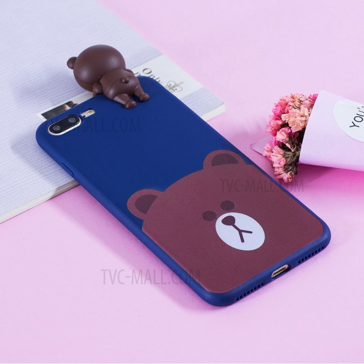 3D Doll Decor Soft TPU Phone Case for iPhone 8/7 Plus 5.5 inch - Bear-8