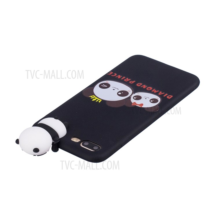 3D Doll Decor Soft TPU Phone Case for iPhone 8/7 Plus 5.5 inch - Couple Panda-5