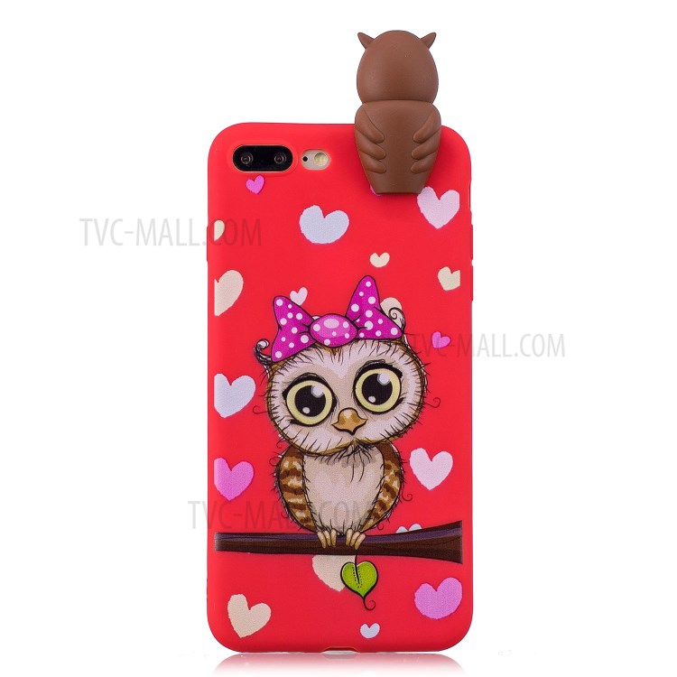 3D Doll Decor Soft TPU Phone Case for iPhone 8/7 Plus 5.5 inch - Female Owl-2