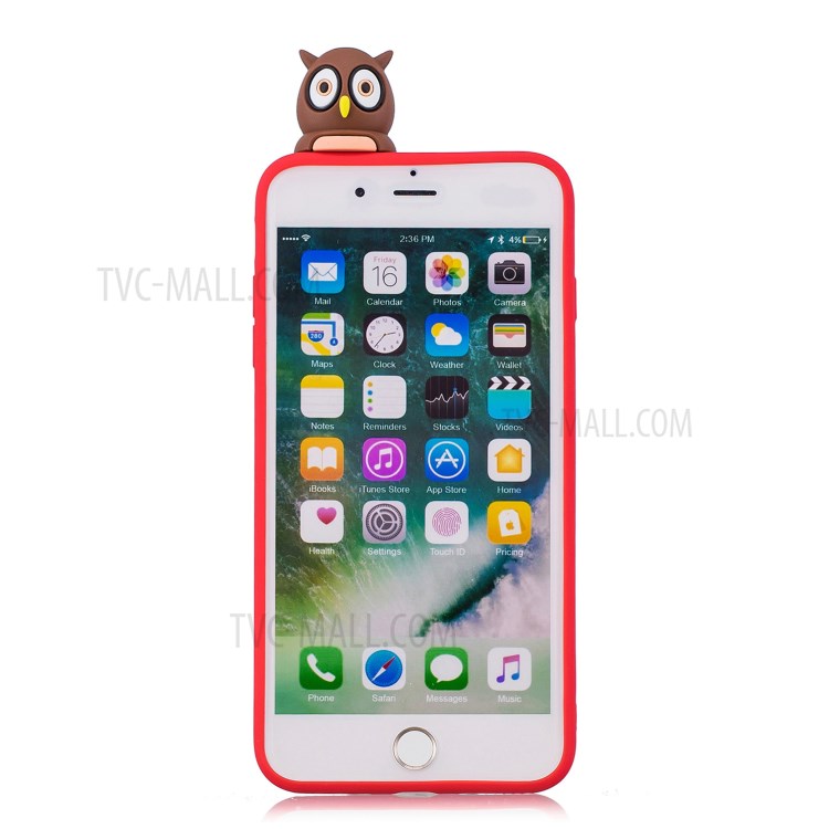 3D Doll Decor Soft TPU Phone Case for iPhone 8/7 Plus 5.5 inch - Female Owl-3