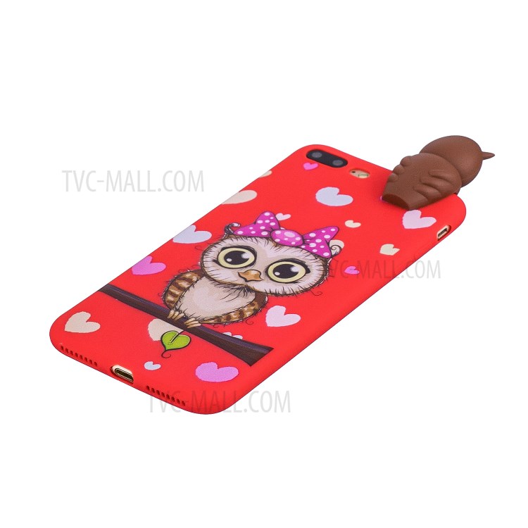 3D Doll Decor Soft TPU Phone Case for iPhone 8/7 Plus 5.5 inch - Female Owl-4