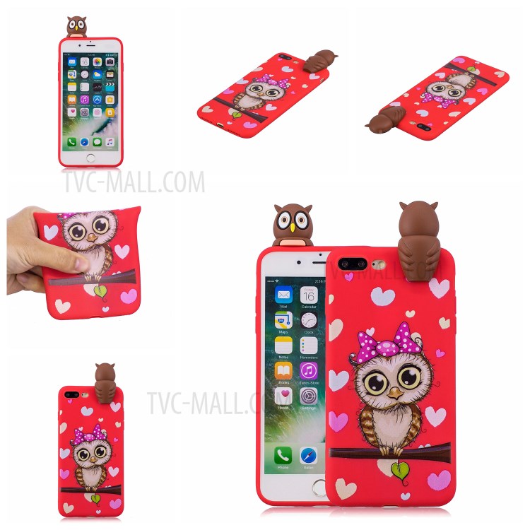 3D Doll Decor Soft TPU Phone Case for iPhone 8/7 Plus 5.5 inch - Female Owl-7
