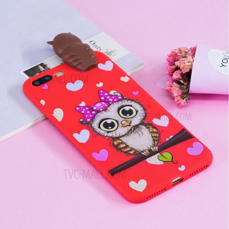 3D Doll Decor Soft TPU Phone Case for iPhone 8/7 Plus 5.5 inch - Female Owl-8