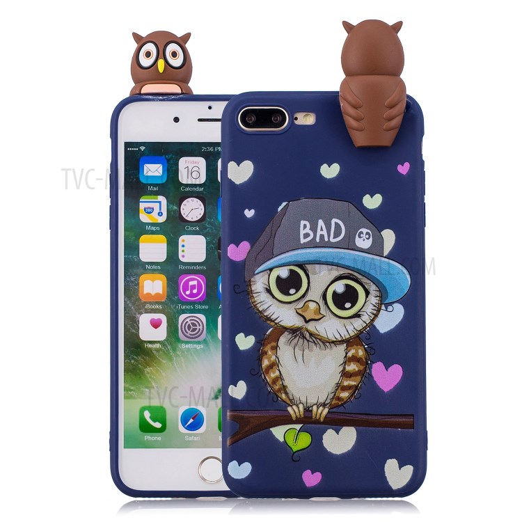 3D Doll Decor Soft TPU Phone Case for iPhone 8/7 Plus 5.5 inch - Male Owl-1