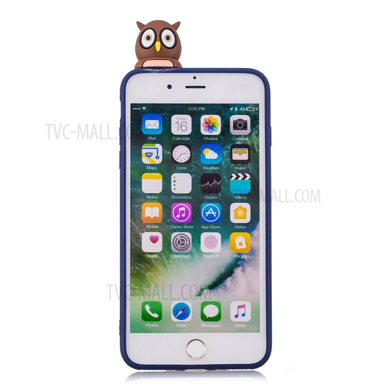 3D Doll Decor Soft TPU Phone Case for iPhone 8/7 Plus 5.5 inch - Male Owl-3