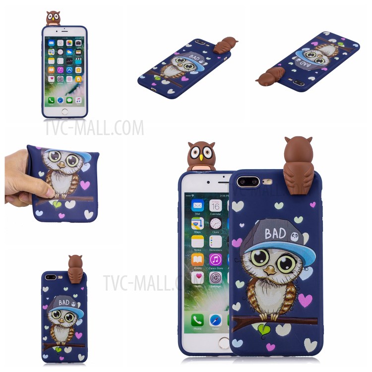 3D Doll Decor Soft TPU Phone Case for iPhone 8/7 Plus 5.5 inch - Male Owl-7
