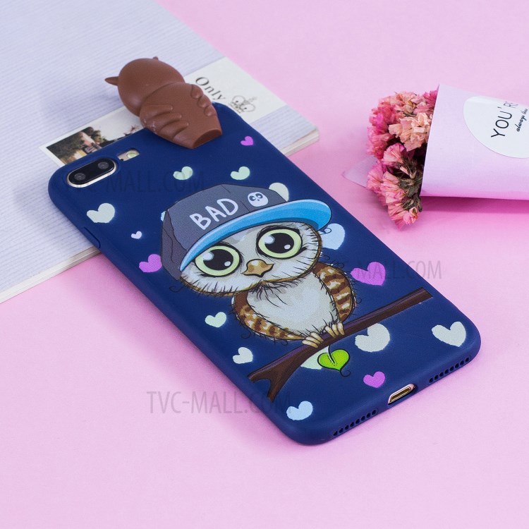 3D Doll Decor Soft TPU Phone Case for iPhone 8/7 Plus 5.5 inch - Male Owl-8