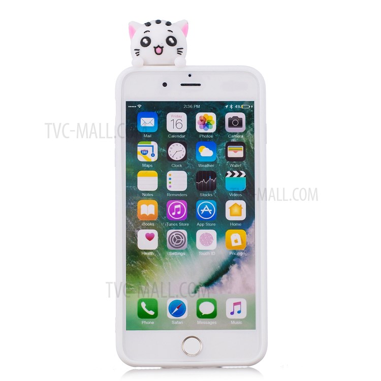 3D Doll Decor Soft TPU Phone Case for iPhone 8/7 Plus 5.5 inch - Cat-3