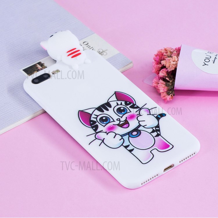3D Doll Decor Soft TPU Phone Case for iPhone 8/7 Plus 5.5 inch - Cat-8