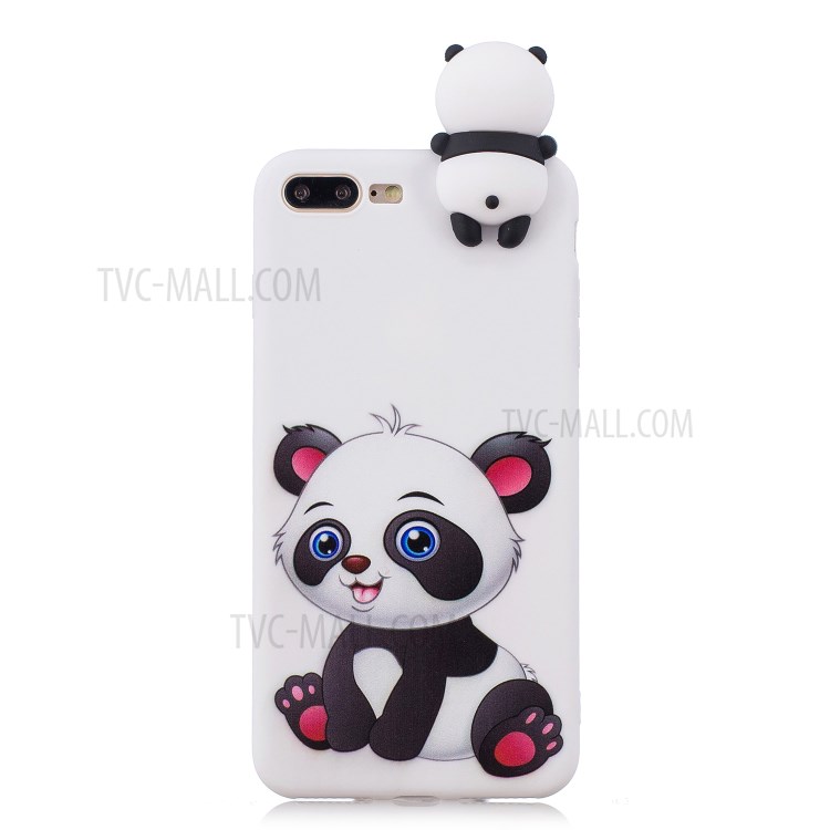3D Doll Decor Soft TPU Phone Case for iPhone 8/7 Plus 5.5 inch - Baby Panda-2
