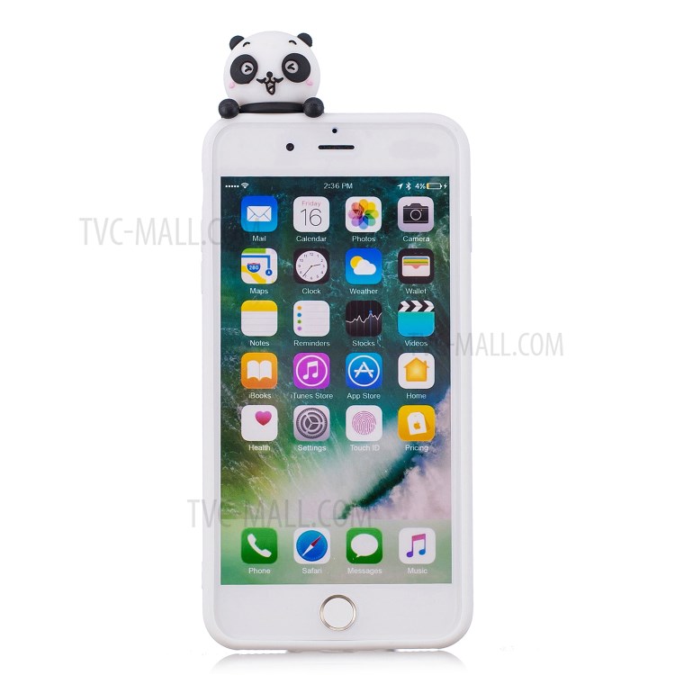 3D Doll Decor Soft TPU Phone Case for iPhone 8/7 Plus 5.5 inch - Baby Panda-3