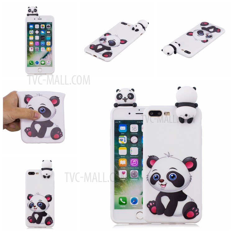 3D Doll Decor Soft TPU Phone Case for iPhone 8/7 Plus 5.5 inch - Baby Panda-7