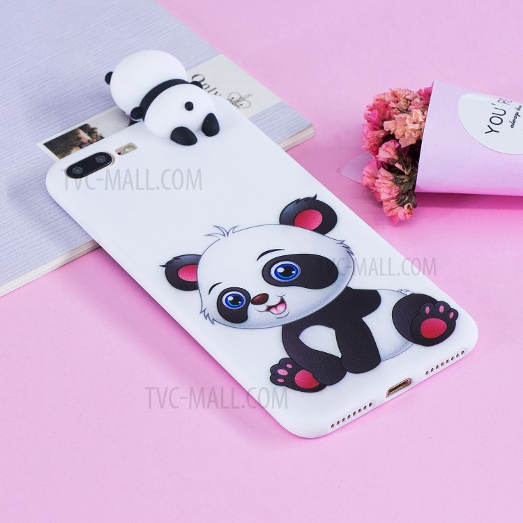 3D Doll Decor Soft TPU Phone Case for iPhone 8/7 Plus 5.5 inch - Baby Panda-8