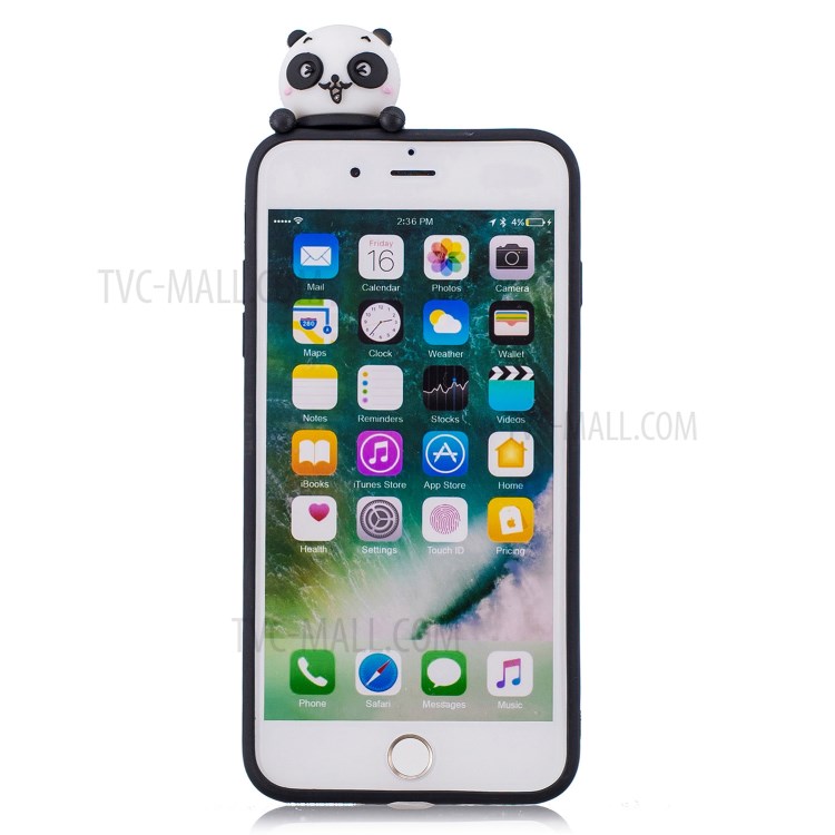 3D Doll Decor Soft TPU Phone Case for iPhone 8/7 Plus 5.5 inch - Three Pandas-3