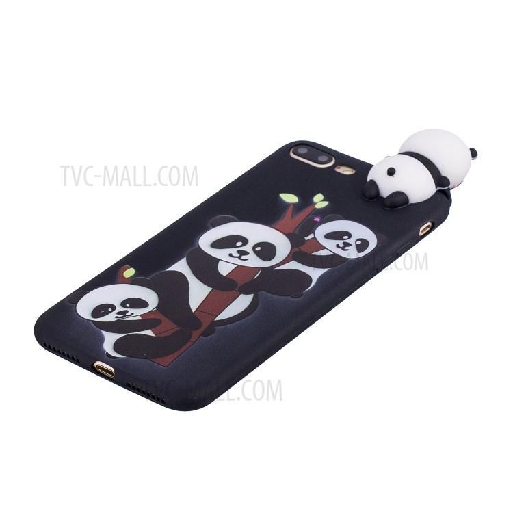 3D Doll Decor Soft TPU Phone Case for iPhone 8/7 Plus 5.5 inch - Three Pandas-4