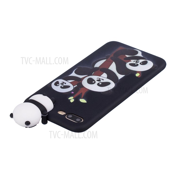 3D Doll Decor Soft TPU Phone Case for iPhone 8/7 Plus 5.5 inch - Three Pandas-5