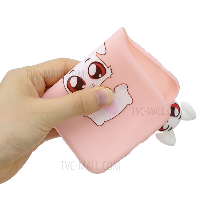 Foldable 3D Animal Doll Kickstand Pattern Printing TPU Phone Shell for iPhone 8/7 Plus 5.5 inch - Rabbit-6