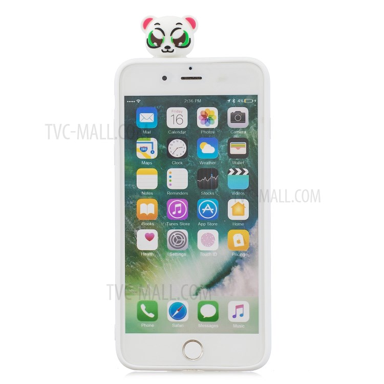 Foldable 3D Animal Doll Kickstand Pattern Printing TPU Phone Shell for iPhone 8/7 Plus 5.5 inch - Cute Panda-3