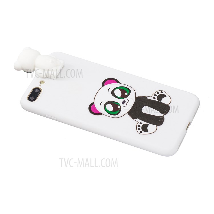 Foldable 3D Animal Doll Kickstand Pattern Printing TPU Phone Shell for iPhone 8/7 Plus 5.5 inch - Cute Panda-4