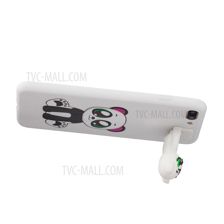 Foldable 3D Animal Doll Kickstand Pattern Printing TPU Phone Shell for iPhone 8/7 Plus 5.5 inch - Cute Panda-5