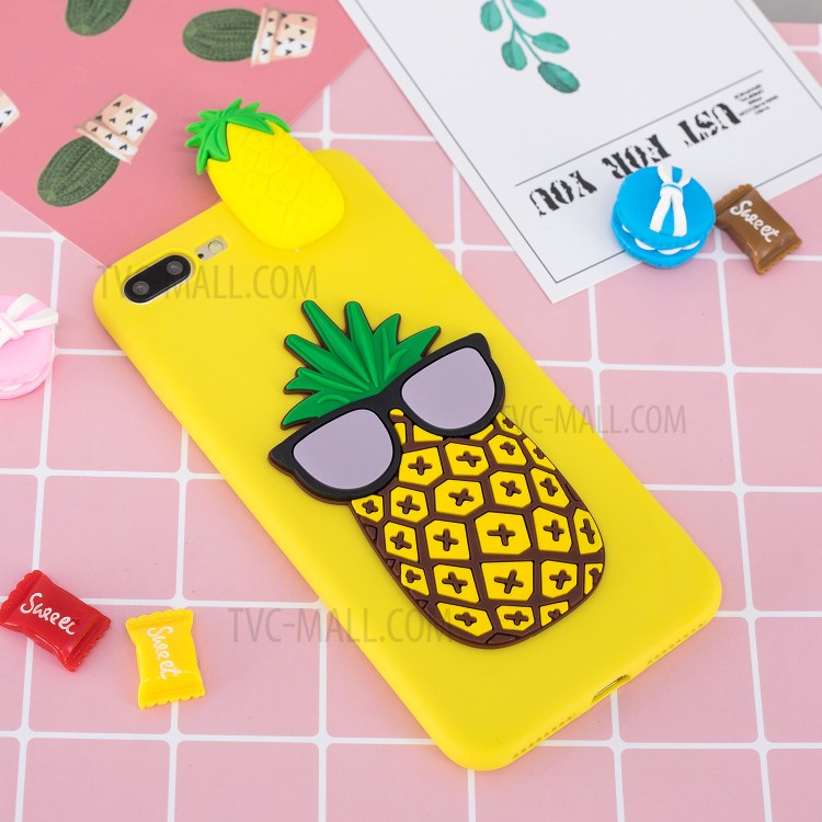 3D Дизайн Декор Крышки TPU Сотового Телефона Для Iphone 8 Плюс / 7 Плюс 5,5-дюймовый - Ананас-8