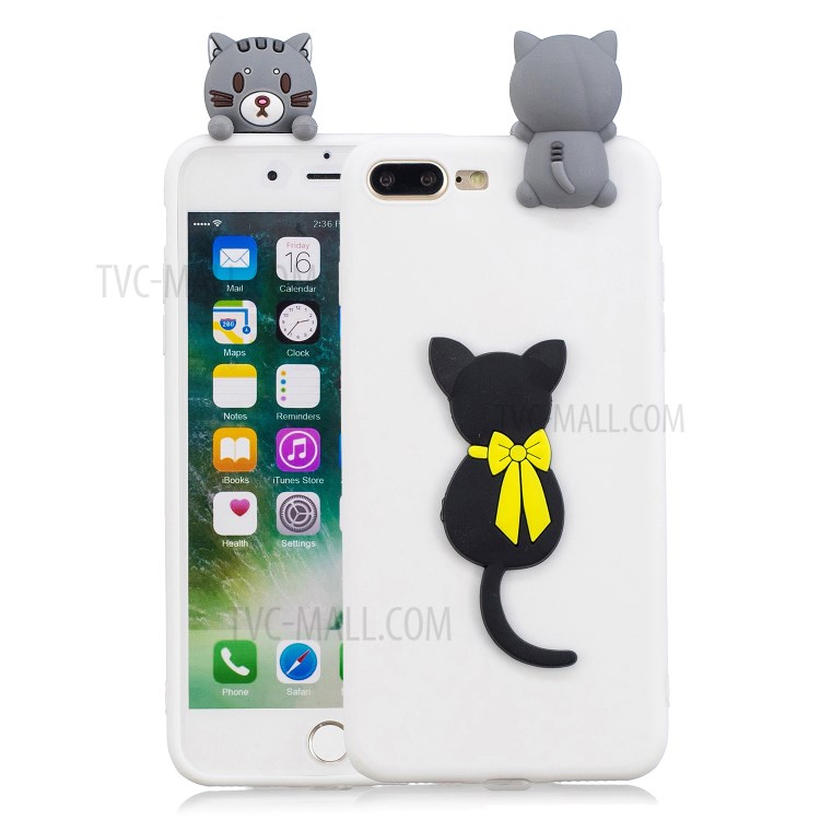3D Decor Design TPU Cell Phone Cover for iPhone 8 Plus / 7 Plus 5.5-inch - Cat-1
