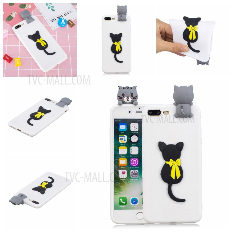 3D Decor Design TPU Cell Phone Cover for iPhone 8 Plus / 7 Plus 5.5-inch - Cat-7