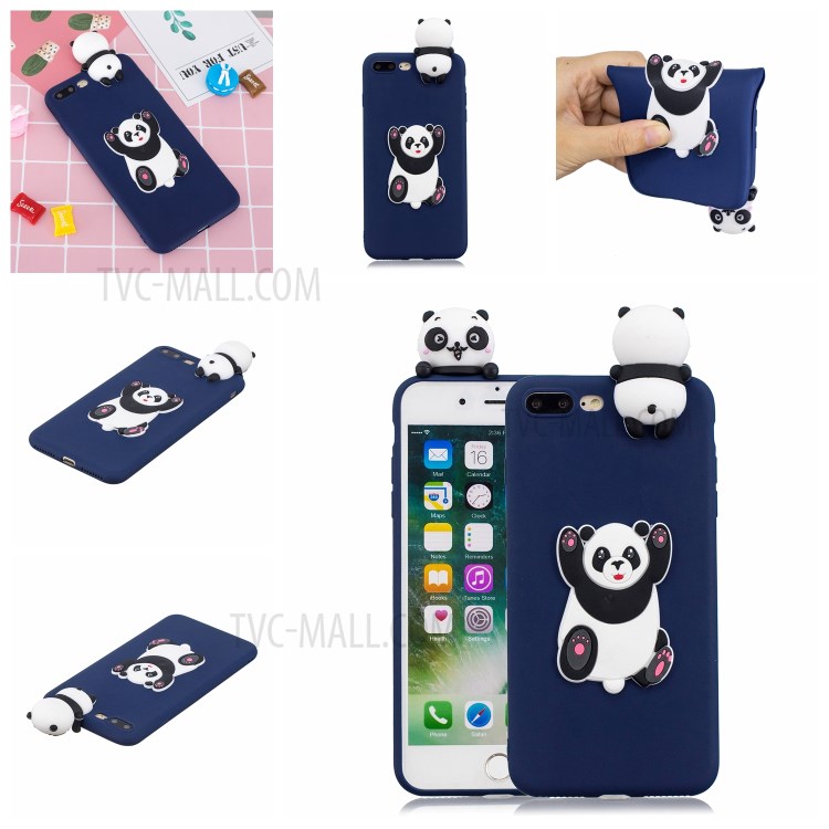 3D Decor Design TPU Cell Phone Cover for iPhone 8 Plus / 7 Plus 5.5-inch - Panda-7
