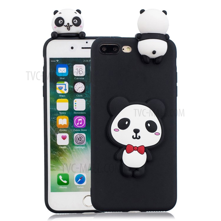3D Decor Design TPU Cell Phone Cover for iPhone 8 Plus / 7 Plus 5.5-inch - Shy Panda-1