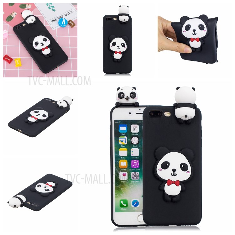 3D Decor Design TPU Cell Phone Cover for iPhone 8 Plus / 7 Plus 5.5-inch - Shy Panda-7