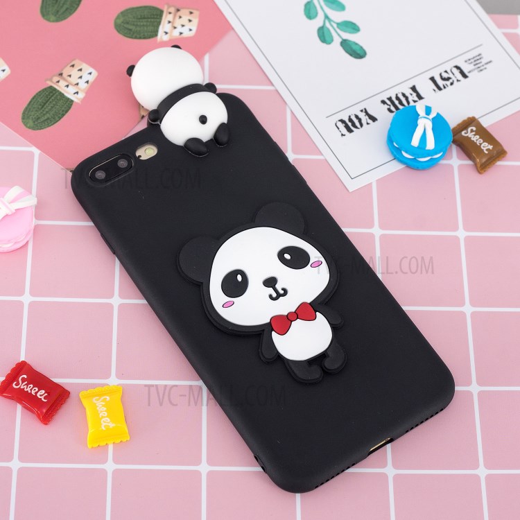 3D Decor Design TPU Cell Phone Cover for iPhone 8 Plus / 7 Plus 5.5-inch - Shy Panda-8
