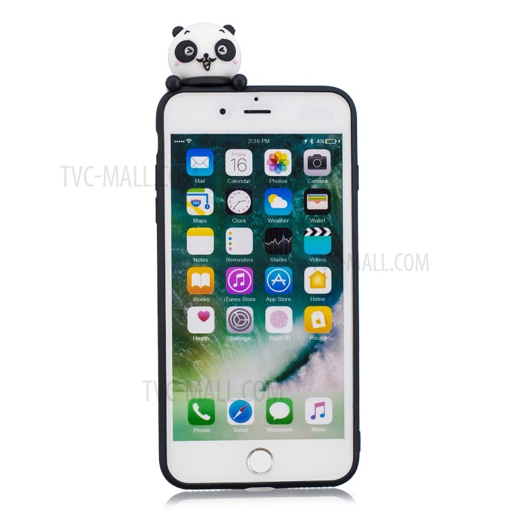 3D Decor Design TPU Cell Phone Cover for iPhone 8 Plus / 7 Plus 5.5-inch - Cute Panda-3