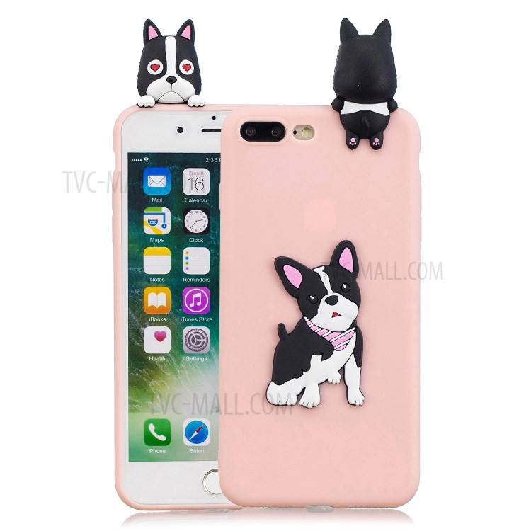 3D Decor Design TPU Cell Phone Cover for iPhone 8 Plus / 7 Plus 5.5-inch - Dog-1